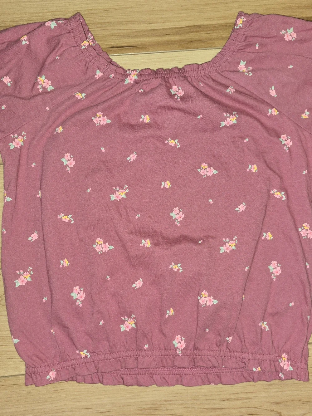 OshKosh B'gosh Mauve Pink Floral Short Sleeve Peasant Top